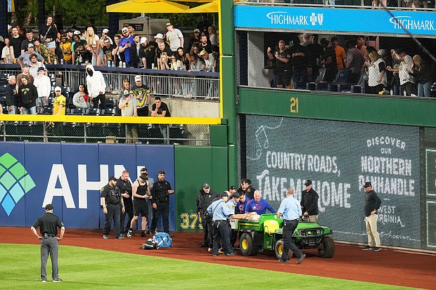 Kavan Markwood was identified as the fan who fell onto the field at PNC Park last week.
Mandatory Credit:	Gene J. Puskar/AP via CNN Newsource