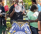 Darryl Brinson-Williams joined representatives of Richmond Public Schools unions at a press conference Tuesday, May 6, outside of City Hall. The group criticized what they described as anti-union actions by RPS administrators following the April 8 termination of Brinson-Williams and four other veteran bus drivers.