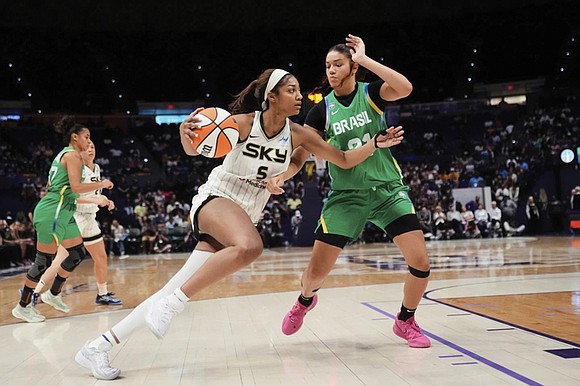 Former LSU star Angel Reese’s homecoming in the Chicago Sky’s WNBA exhibition opener was a smashing success. Former LSU star Angel Reese’s homecoming in the Chicago Sky’s WNBA exhibition opener was a smashing success.