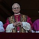 Newly elected Pope Leo XIV appears at the balcony of St. Peter's Basilica at the Vatican on Thursday, May 8, 2025.
Mandatory Credit:	Andrew Medichini/AP via CNN Newsource