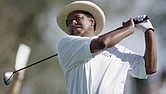 Jim Dent watches his ball from the 18th tee Friday, Feb. 18, 2000, during the first round of the GTE Classic at The Tournament Players Club in Tampa, Fla.