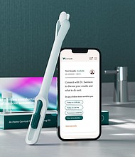 Teal Wand, which will be provided in Teal Health’s at-home self-collection kit, will require a prescription.
Mandatory Credit:	Courtesy Teal Health via CNN Newsource