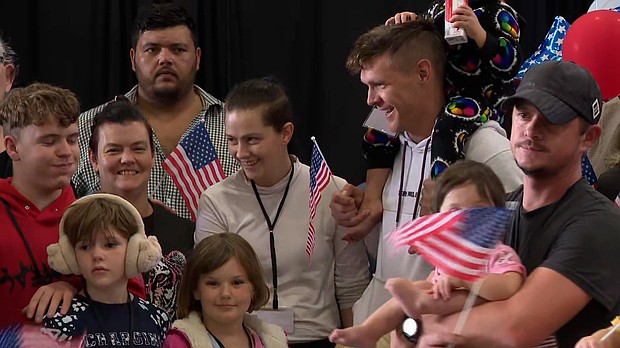 White South Africans granted refugee status in the United States by the Trump administration arrive at Washington Dulles airport in Virginia on Monday, May 12, 2025.
Mandatory Credit:	Pool via CNN Newsource