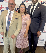 Burt and Sandra Levine with Edward Pollard, Houston City Council Member and Vice Chair of the Budget & Fiscal Affairs Committee