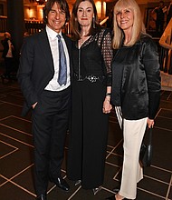 LONDON, ENGLAND - MAY 12: (L to R) Tom Cruise, Chief Executive of BAFTA Amanda Berry and Maggie Todd attend the BFI Chair's dinner where Tom Cruise was awarded a BFI Fellowship at The Rosewood on May 12, 2025 in London, England. ..Photo by Dave Benett