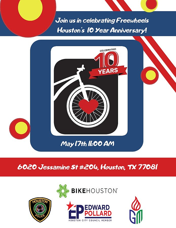 District J gears up for National Bike Month with a milestone celebration honoring Freewheels Houston’s decade of transforming lives through … District J gears up for National Bike Month with a milestone celebration honoring Freewheels Houston’s decade of transforming lives through …