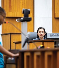 Fourth District Council member Sarah Abubaker follows the discussion during a Richmond City Council meeting March 24 at City Hall.