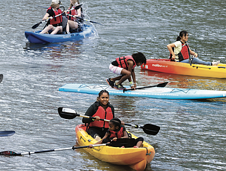 Appomattox River Company and Waterfront RVA provided recreational kayaks for festival-goers to paddle the canal and Tredegar Boat Ramp during last year’s Dominion Riverrock at Brown’s Island.