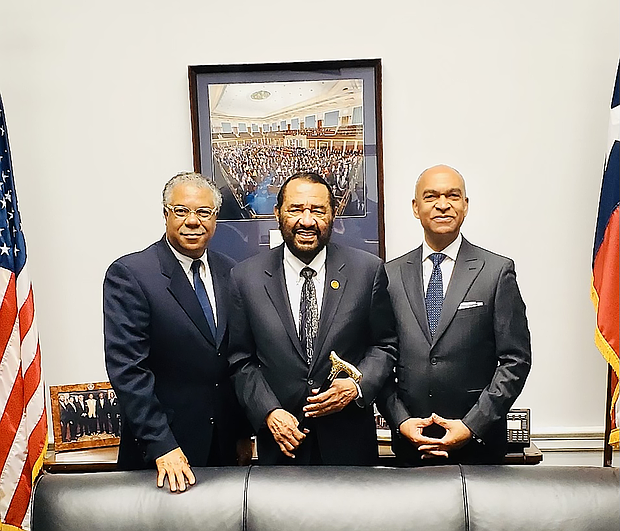 Judson Robinson, Congressman Al Green, and Eric Goodie