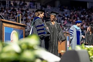 Chancellor Elva LeBlanc and Mary Robinson