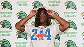 Huguenot High School linebacker Markel Dabney dons an SMU cap after committing to Southern Methodist University. Dabney is the first linebacker to pledge to SMU’s 2026 recruiting class.