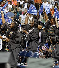 VSU graduates answered the question, “Where dem’ fans at?,” by waving in celebration in a moment that went viral at the commencement ceremony.