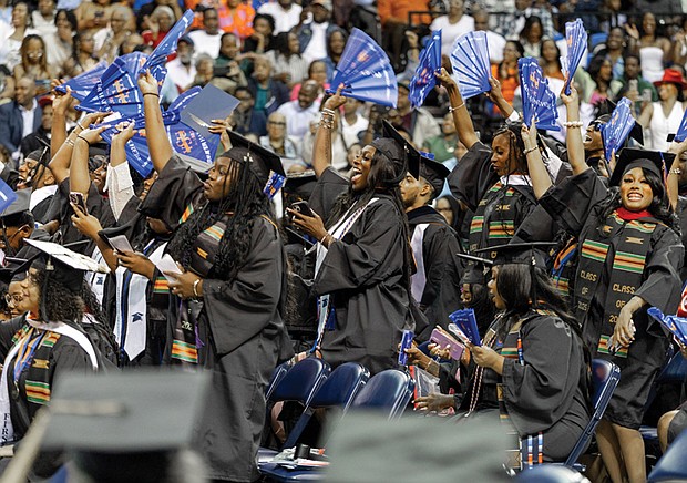 VSU graduates answered the question, “Where dem’ fans at?,” by waving in celebration in a moment that went viral at the commencement ceremony.