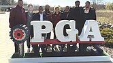 Panthers golfers and coaches gather at Whistling Straits in Kohler, Wis., after competing in the 2025 PGA Works Collegiate Championship.