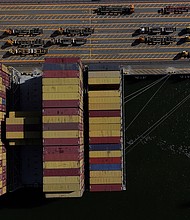 A container ship is unloaded at the Port of Oakland in May 2025 in California, United States.
Mandatory Credit:	Justin Sullivan/Getty Images via CNN Newsource