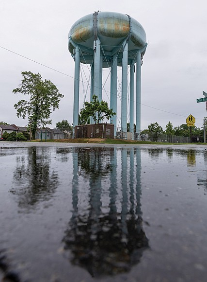 The Ginter Park Water Tank on North Avenue, as seen on Tuesday, May 27, serves neighborhoods under the City’s latest boil water advisory.