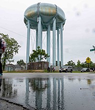 The Ginter Park Water Tank on North Avenue, as seen on Tuesday, May 27, serves neighborhoods that were under the City’s latest boil water advisory. Photo by Julianne Tripp Hillian/Richmond Free Press