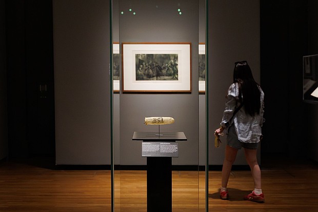 The condom is part of an exhibit on 19th-century prostitution and sexuality. The condom is decorated with an erotic etching featuring a nun and three clergymen, is going on display at a museum in the Netherlands
Mandatory Credit:	Kelly Schenk/Rijksmuseum via CNN Newsource