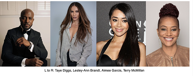 L to R: Taye Diggs, Lesley-Ann Brandt, Aimee Garcia, Terry McMillan