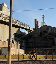 A worker at the Cleveland Cliffs Cleveland Works steel mill facility in Cleveland, Ohio.
Mandatory Credit:	Dustin Franz/Bloomberg/Getty Images via CNN Newsource
