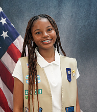 Lillian Gilbert at her Gold Award Ceremony.