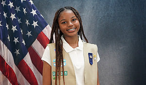 Lillian Gilbert at her Gold Award Ceremony.