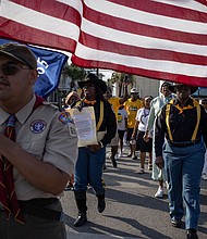 A march reenactment celebrates Juneteenth in Galveston, Texas, in 2023. The day has held significance for Black Americans long before it became a federal holiday in 2021.
Mandatory Credit:	Adrees Latif/Reuters via CNN Newsource
