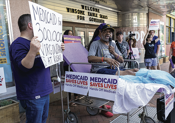 Dozens of union workers, healthcare professionals and local residents rallied outside the Hippodrome Theater on Tuesday, June 17, where Lt. … Dozens of union workers, healthcare professionals and local residents rallied outside the Hippodrome Theater on Tuesday, June 17, where Lt. …