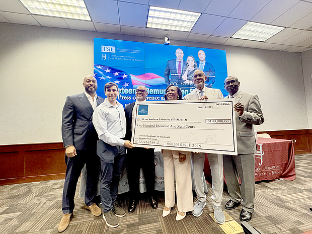 Roberts Markland LLP presents $100,000 donation to TSU’s Thurgood Marshall School of Law and Jesse H. Jones School of Business