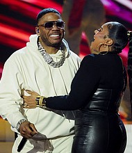 Nelly and Ashanti attend the iHeartRadio Music Awards at Dolby Theatre in Los Angeles, California, March 17, 2025.
Mandatory Credit:	Mario Anzuoni/Reuters via CNN Newsource