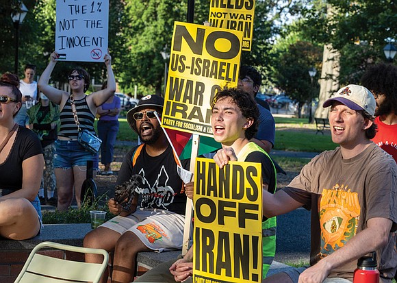Days before the United States struck nuclear facilities in Iran, anti-war advocates gathered in Monroe Park to denounce the involvement … Days before the United States struck nuclear facilities in Iran, anti-war advocates gathered in Monroe Park to denounce the involvement …