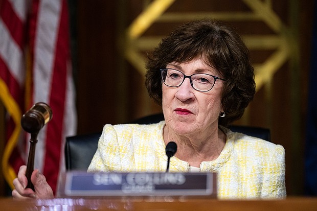 Susan Collins gavels in the Senate Appropriations Committee hearing in on June 25.
Mandatory Credit:	Tom Williams/CQ-Roll Call/Getty Images via CNN Newsource