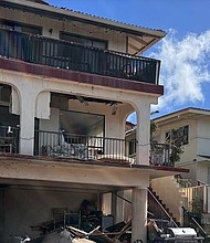 The house of the massive Aliamanu fireworks explosion is pictured.
Mandatory Credit:	Courtesy of Office of the Governor, State of Hawai`i via Instagram via CNN Newsource
