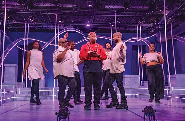 Marcus Antonio (center) plays Usher, the main character in the Richmond Triangle Players and Firehouse Theatre’s production of “A Strange Loop.”