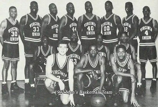 The 1992 Virginia Union University men’s basketball team, shown here, will be inducted into the VUU Athletic Hall of Fame on Sept. 19. The Panthers won both the NCAA Division II national championship and the CIAA title that season, finishing 30-3 under Coach Dave Robbins.