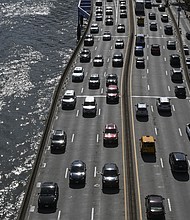 Cars drive on the FDR drive on April 30, 2025 in New York City.
Mandatory Credit:	Angela Weiss/AFP/Getty Images via CNN Newsource