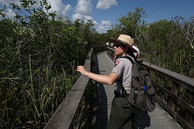 A National Park Service Ranger conducts a walking tour in Shark Valley, part of Everglades National Park, in Florida on April 17.
Mandatory Credit:	Joe Raedle/Getty Images via CNN Newsource