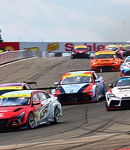 The No. 99 Hyundai Elantra N TCR of drivers Eric Powell and Tyler Gonzalez is photographed during the LP Building Solutions 120 in Watkins Glen, NY, June 21, 2025. (Photo/Bryan Herta Autosport/Richard Prince Photography)