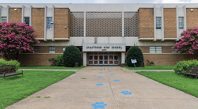 Armstrong High School is shown Wednesday, July 9, amid a renewed debate over a possible name change.