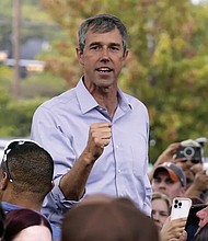 Beto O’Rourke, a former Texas Democratic gubernatorial candidate, addresses supporters at a campaign stop in Dallas in 2022.