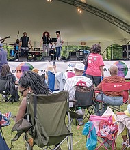 Mahogany Soul band from Richmond performs at East End Festival in 2019.