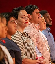 Edwin Gutierrez, a native of El Salvador, receives his U.S. citizenship during a naturalization ceremony at the Virginia Museum of History & Culture on Friday, July 4. The ceremony was led by the Hon. Roger L. Gregory, chief judge of the U.S. Court of Appeals for the 4th Circuit.