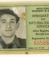 Green Card for US Entry;Abram Wajnyrb (Allen Wayne), age 17;1948/