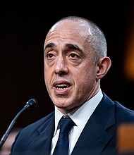 Emil Bove, President Donald Trump's nominee to serve on on the 3rd US Circuit Court of Appeals, speaks during a Senate Judiciary Committee hearing in Washington, DC, on Wednesday, June 25, 2025.
Mandatory Credit:	Al Drago/Bloomberg/Getty Images via CNN Newsource
