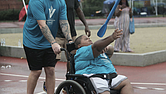 An athlete competes in the Virginia Commonwealth Games.