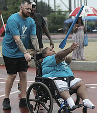 An athlete competes in the Virginia Commonwealth Games.