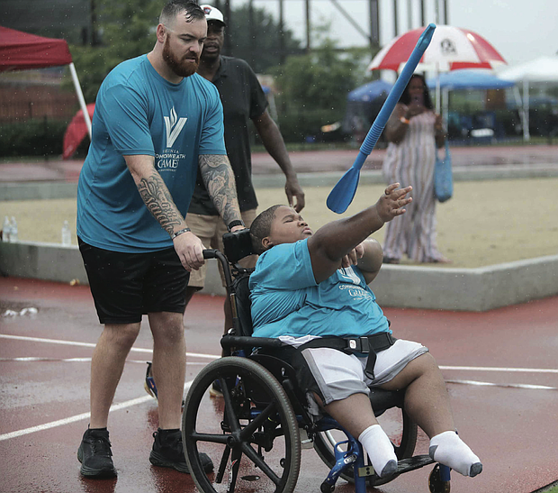 An athlete competes in the Virginia Commonwealth Games.