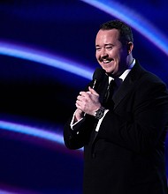 Shane Gillis speaks at the ESPY Awards at the Dolby Theatre in Los Angeles on July 16.
Mandatory Credit:	Mark J. Terrill/AP via CNN Newsource
