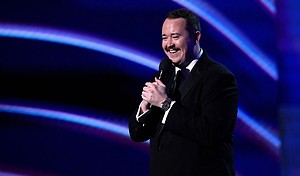 Shane Gillis speaks at the ESPY Awards at the Dolby Theatre in Los Angeles on July 16.
Mandatory Credit:	Mark J. Terrill/AP via CNN Newsource