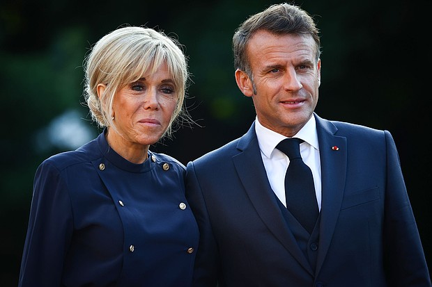 French President Emmanuel Macron and his wife Brigitte Macron arrive for a dinner during the 76th NATO Summit in The Hague, Netherlands in June.
Mandatory Credit:	Beata Zawrzel/NurPhoto/Getty Images via CNN Newsource